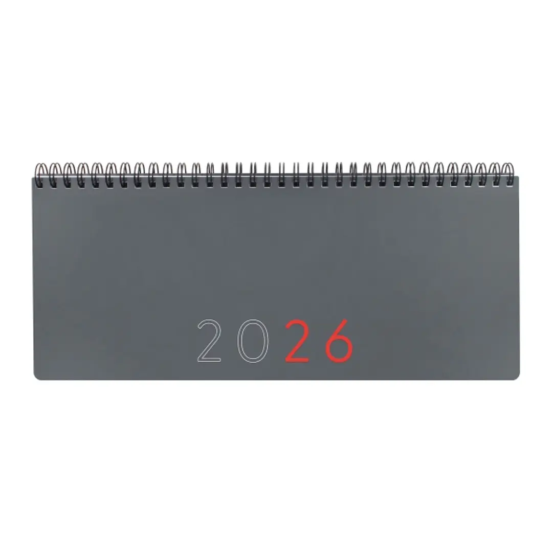 Finocam Agenda Planificador Internacional - Anual 2026 - Espacio para Escribir - 290x8x120mm - Semana Vista en Vertical - Color Gris 1