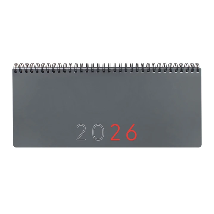 Finocam Agenda Planificador Internacional - Anual 2026 - Espacio para Escribir - 290x8x120mm - Semana Vista en Vertical - Color Gris 1