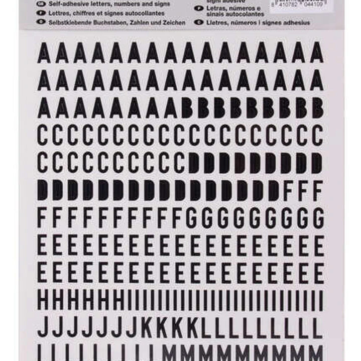 Apli Letras de Palo Mayusculas Adhesivas - Altura 10mm - Color Negro - Pack de 2 Hojas con 486 Letras 1