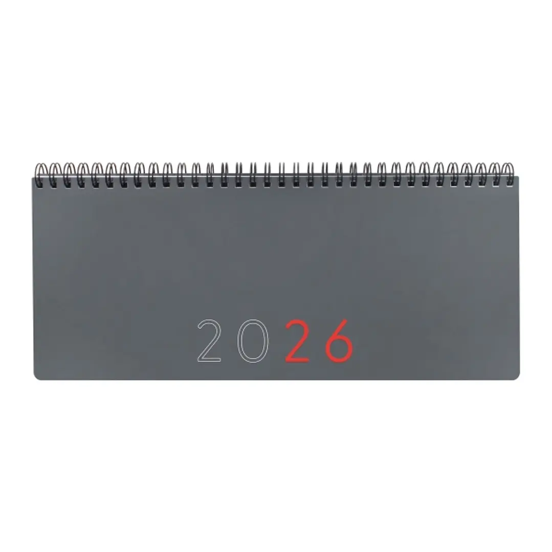 Finocam Agenda Planificador - Anual 2026 - Espacio para Escribir - 290x8x120mm - Semana Vista en Vertical - Color Gris 1
