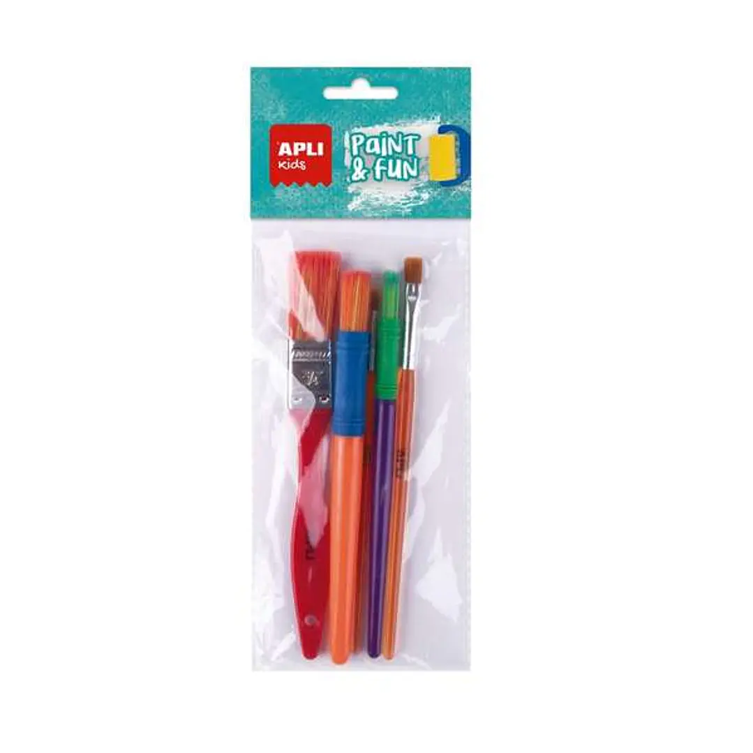 Apli Kids Paint & Fun Pack de 5 Pinceles - Medidas y Colores Surtidos 1
