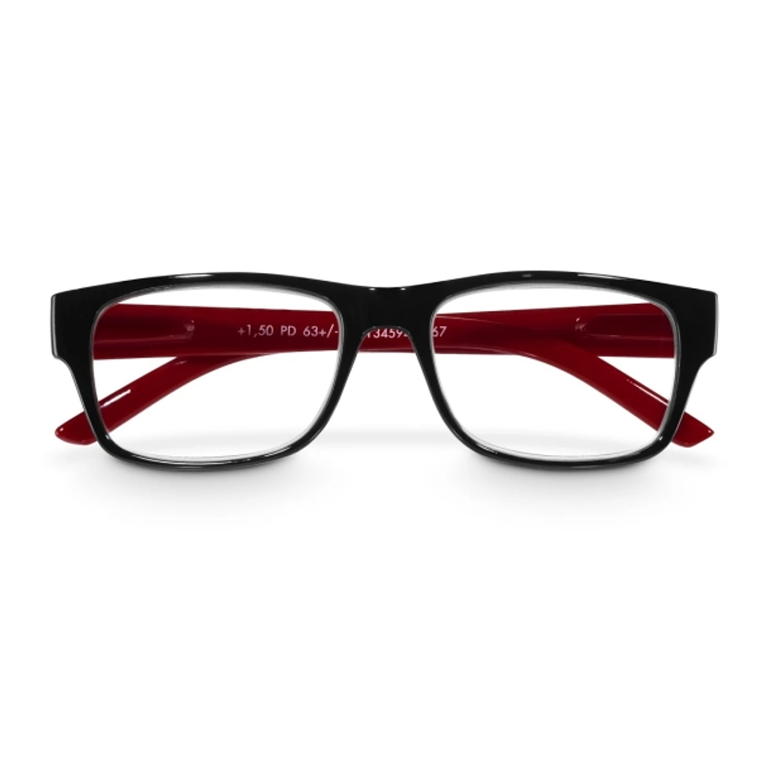 Hama Gafas de Lectura de +1.5 Dioptrias - Montura de Plastico Reciclado - Unisex - Color Negro y Rojo 1