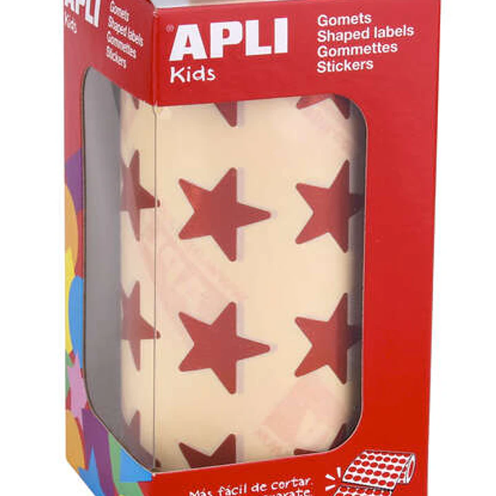 Apli Gomets Estrella 19.5mm - 1416 Unidades por Rollo - Adhesivo Permanente - Ideal para Actividades Infantiles 1