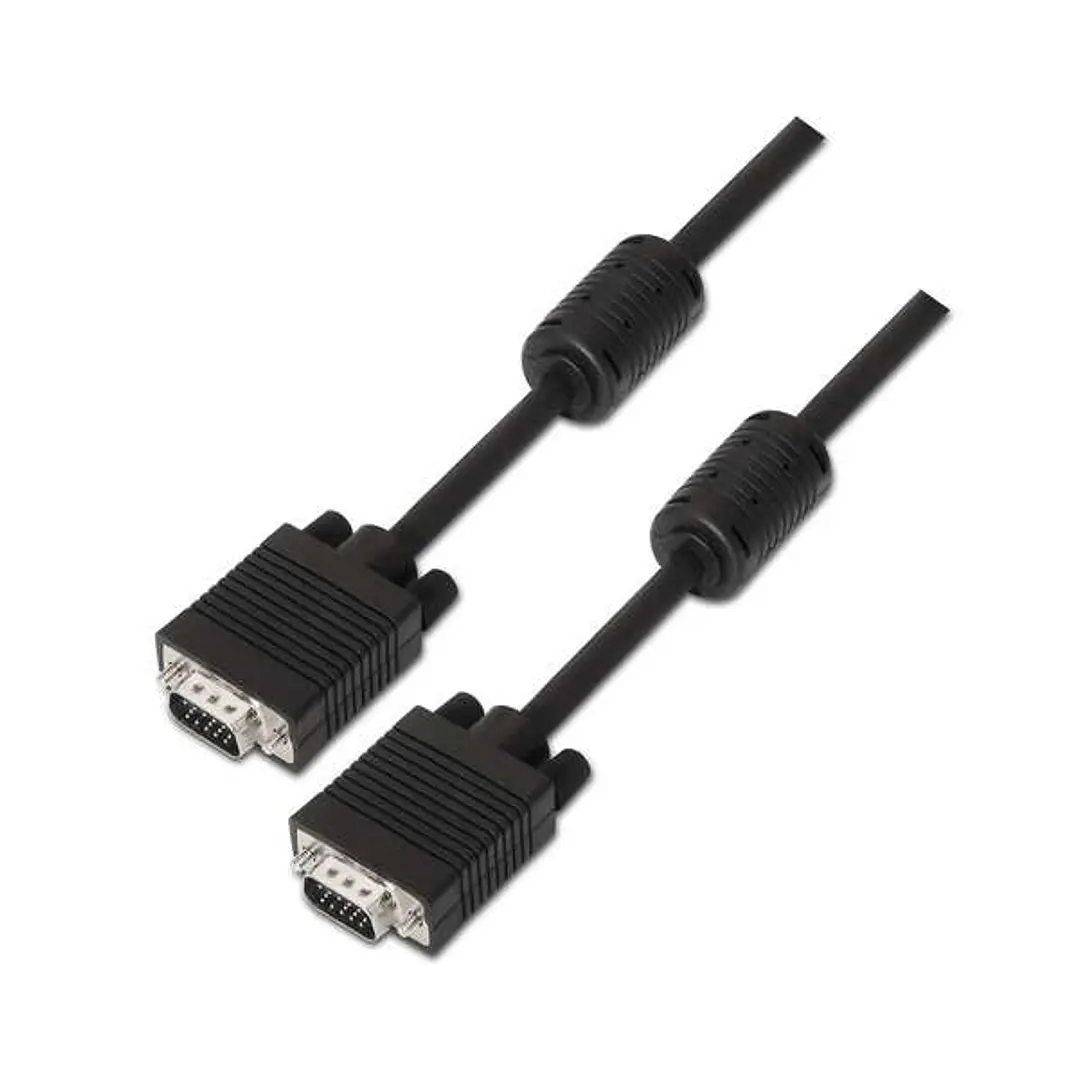 Aisens Cable SVGA con Ferrita - HDB15/Macho-HDB15/Macho - 3.0m para Monitor - Televisor y Proyector - Color Negro 1