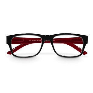 Hama Gafas de Lectura de +3.0 Dioptrias - Montura de Plastico Reciclado - Unisex - Color Negro y Rojo