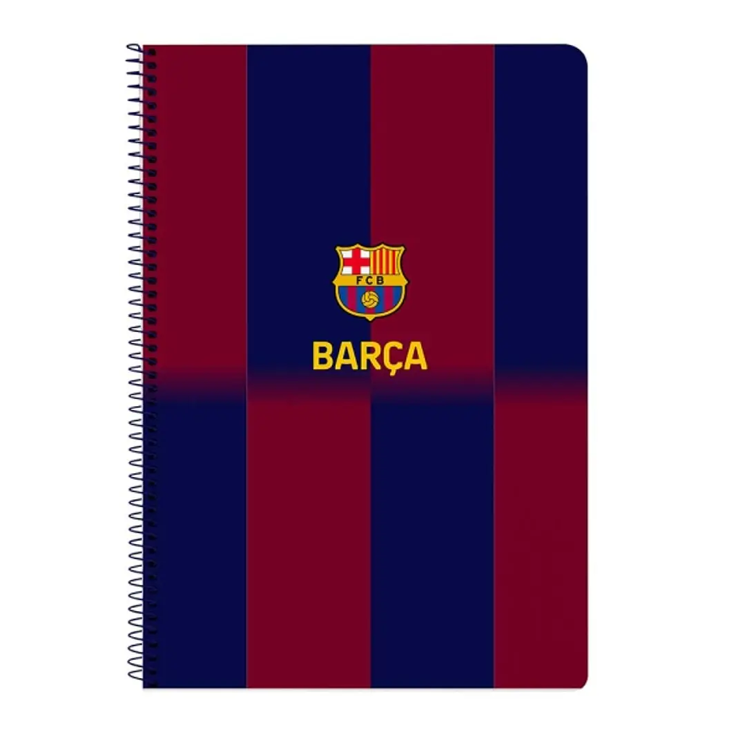 Safta F.C.Barcelona Cuaderno Espiral - Tapas Duras - 80 Hojas A4 con Cuadriculada 4X4mm - Formato Folio - 21.5x31x1cm - Color Rojo y Azul 1