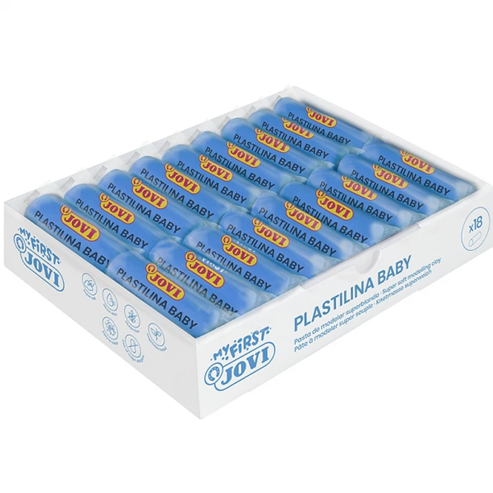 Jovi Baby Caja de 18 Pastillas de Plastilina 38gr - Pasta Modelar Super Blanda - Estimula Creatividad y Sensibilidad Tactil - Fortalece Musculos de De 1