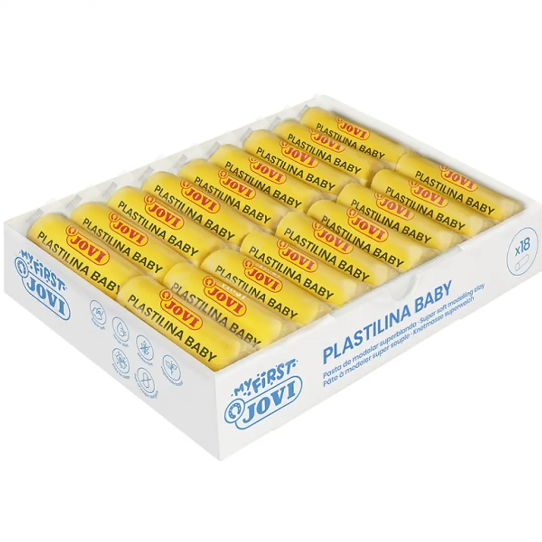 Jovi Baby Caja de 18 Pastillas de Plastilina 38gr - Pasta Modelar Super Blanda - Estimula Creatividad y Sensibilidad Tactil - Fortalece Musculos de Ma 1