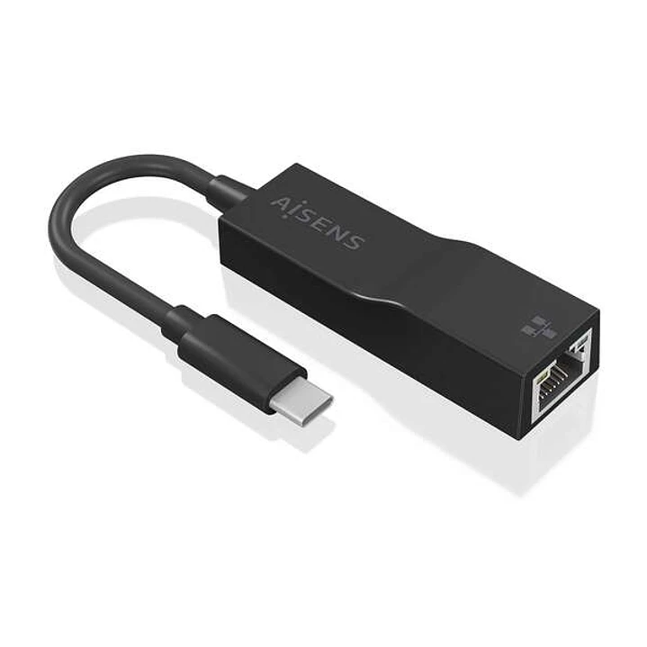Aisens Conversor USB3.1 GEN1 USB-C a Ethernet Gigabit 10/100/1000 Mbps - 11cm - Color Negro 1