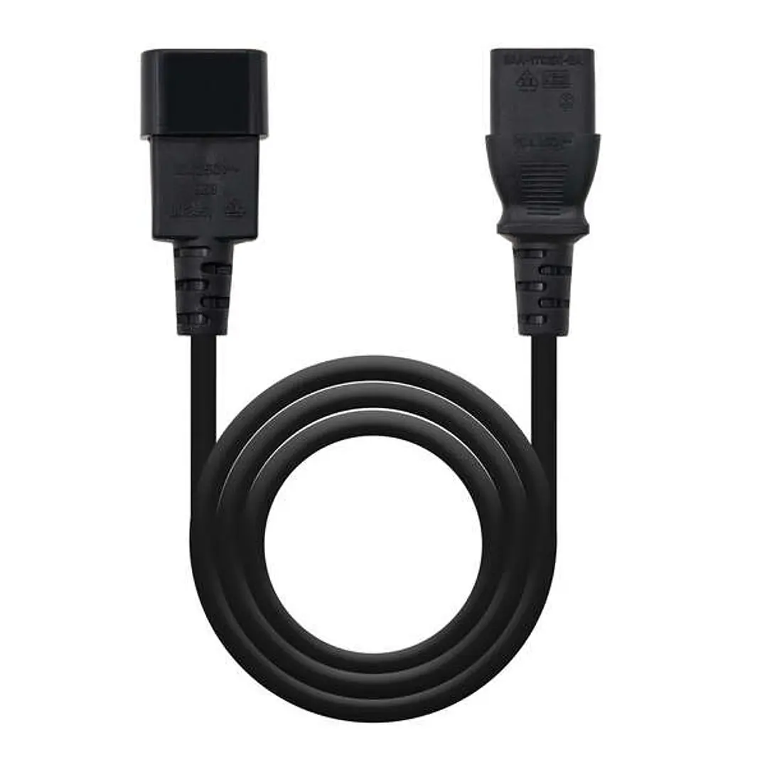 Nanocable Cable de Alimentacion CPU C13 Hembra a C14 Macho 3m - Color Negro 1