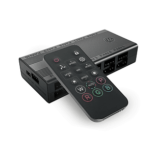 Mars Gaming MF-HUB Hub de Control PWN y ARGB - Control de la Velocidad e Iluminacion - Mando a Distancia - 80x40x17mm - Color Negro