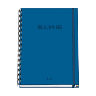 Dohe Colour Vives Cuaderno Espiral A4 100 Hojas Microperforadas Cuadricula 5mm - Tapa Dura Carton Forrado - Cierre de Goma - Bandas de Color - Color A