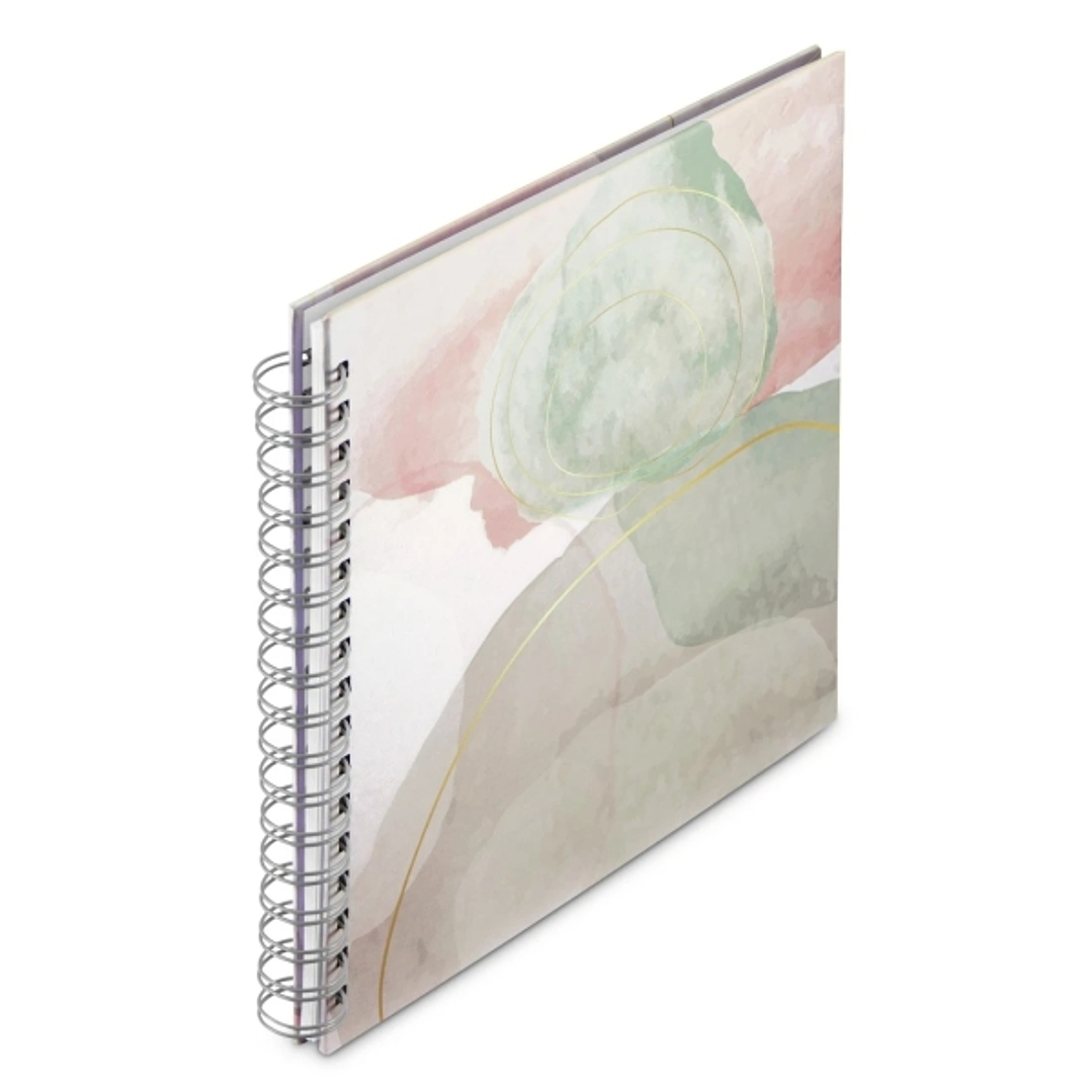 Hama Watercolor Album de Fotos con Espiral - 50 Paginas Blancas - Tapa de Papel con Textura - 28x24cm - Multicolor 1