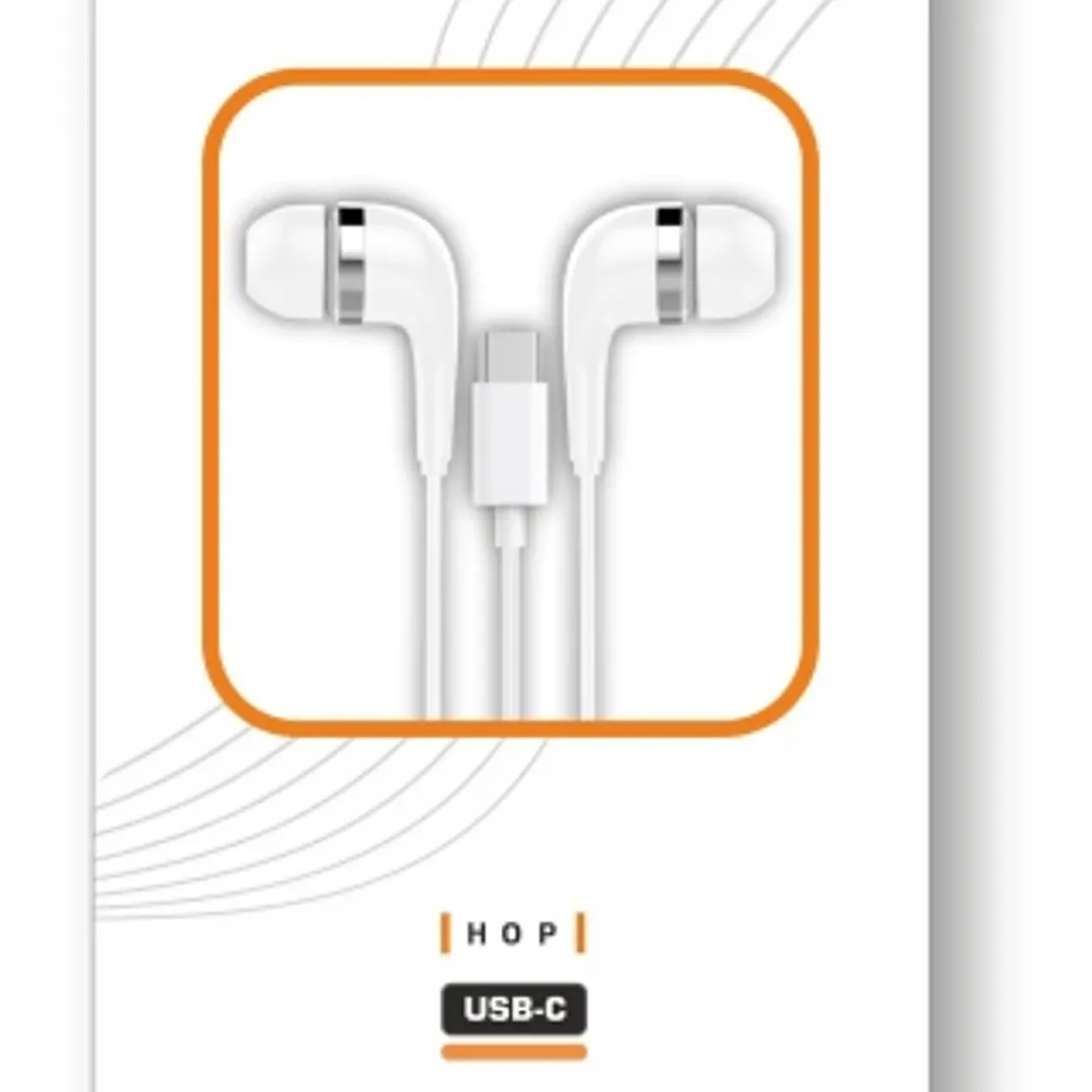 TechOneTech ear Tech Hop Auriculares Intraurales USB-C - Microfono Integrado - Cable de 1.20m - Blanco 1