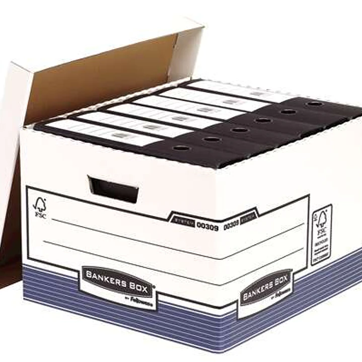 Fellowes Bankers Box Contenedor de Archivos Folio - Montaje Automatico Fastfold - Carton Reciclado Certificacion FSC 1