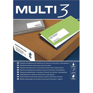Multi3 Pack de 2700 Etiquetas Blancas Tamaño 70x30mm - 100 Hojas x 27 Etiquetas - Aptas para Imprimir
