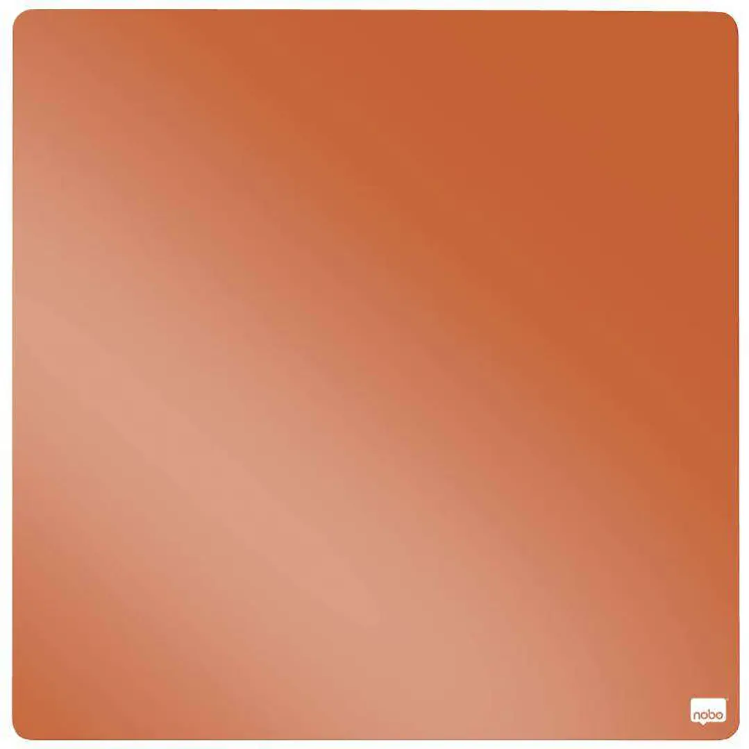 Nobo Tile Mini Pizarra Magnetica 360x360mm - sin Marco - Variedad de Colores - Almohadillas e Imanes - Diseño Creativo y Colorido - Naranja 1