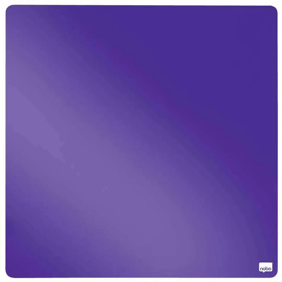 Nobo Tile Mini Pizarra Magnetica 360x360mm - sin Marco - Almohadillas Adhesivas e Imanes - Diseño Creativo y Colorido - Color Violeta 1