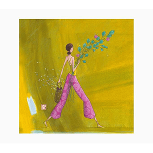 Pictura Gaëlle Boissonnard Tarjeta Doble - Acabado en Barniz de Relieve UV Grueso - Laminado Mate de Tacto Suave - 16x16cm - Papel con Certificacion F