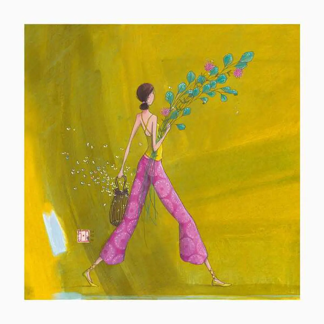 Pictura Gaëlle Boissonnard Tarjeta Doble - Acabado en Barniz de Relieve UV Grueso - Laminado Mate de Tacto Suave - 16x16cm - Papel con Certificacion F 1