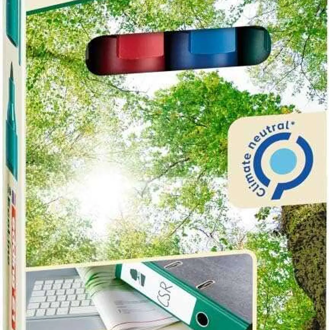 Edding 21 EcoLine Pack de 4 Rotuladores Permanentes - Punta Redonda - Trazo entre 1.5 y 3mm - 90% de Plastico Reciclado - Colores Surtidos 1