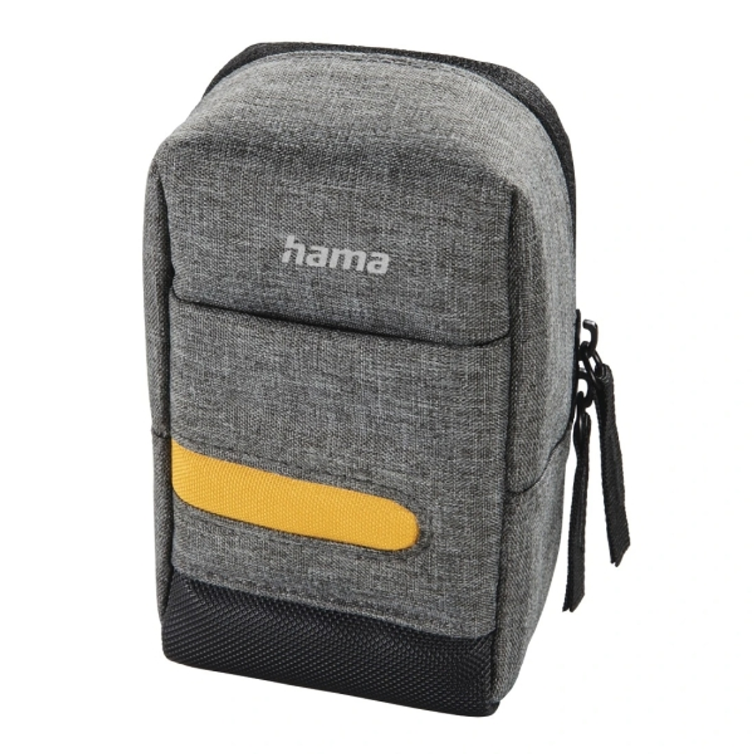 Hama Terra Funda para Camara - Poliester Reciclado - Asa para Cinturon - Correa de Cuello Desmontable - 7.5x4.5x13cm - Color Gris 1