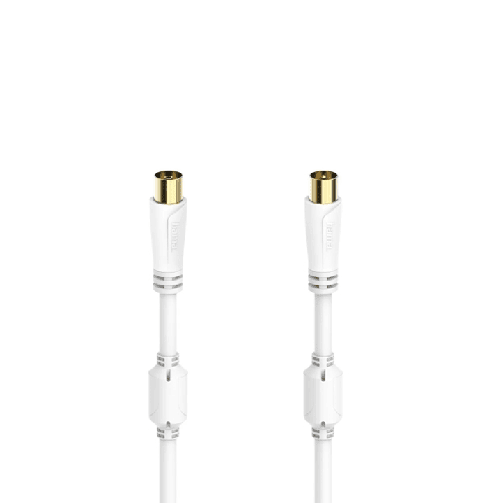 Hama Essential Cable Coaxial de Antena Macho/Hembra - Longitud 0.75m - Terminales Chapados en Oro - Triple Blindaje - Apantallamiento 100dB - Impedanc 1