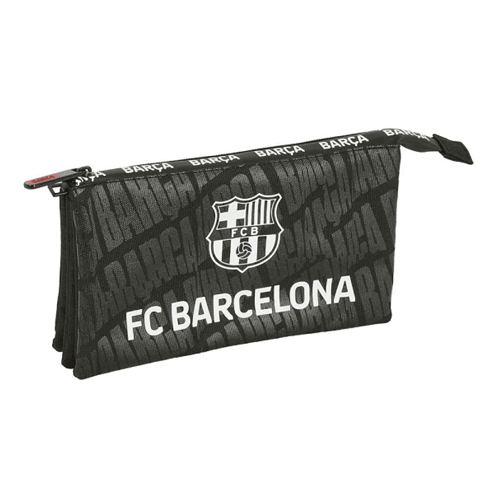 Safta F.C.Barcelona Portatodo - 3 Compartimentos con Cremalleras - Bolsillo Interior - 0.6L - 220x30x120mm - Color Negro 1