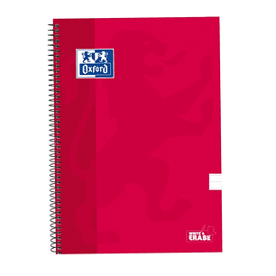 Oxford School Classic Cuaderno Espiral Tapa Extradura Write&Erase - Folio 1 Linea con Margen - 80 Hojas - Color Rojo