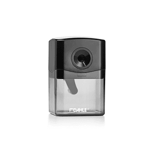 Dahle 144 Afilalapices de Manivela - Para Lapices de 6.5 a 8mm Ø - Fresa de Acero - Entrada y Salida Automaticas del Lapiz - Color Negro