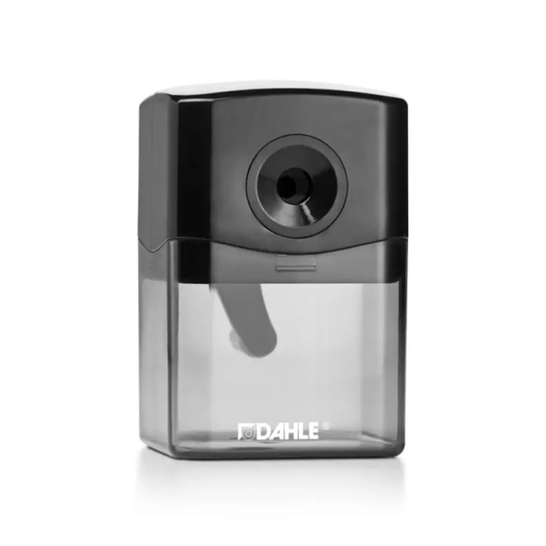 Dahle 144 Afilalapices de Manivela - Para Lapices de 6.5 a 8mm Ø - Fresa de Acero - Entrada y Salida Automaticas del Lapiz - Color Negro 1