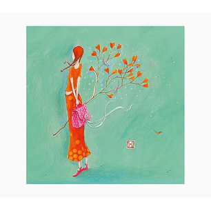 Pictura Gaëlle Boissonnard Tarjeta Doble - Acabado en Barniz de Relieve UV Grueso - Laminado Mate de Tacto Suave - 16x16cm - Papel con Certificacion F