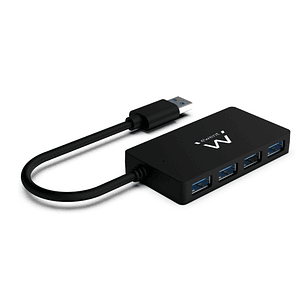 Ewent Hub USB3.2 Gen 1 USB-A de 4 Puertos - Alimentado por USB - Color Negro