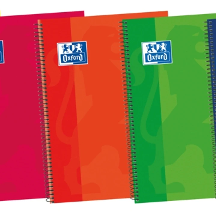 Oxford School Classic Write&Erase Fº Cuaderno Espiral - Tapa Extradura Resistente - Cuadricula 5x5 con Margen - 80 Hojas - Colores Surtidos 1