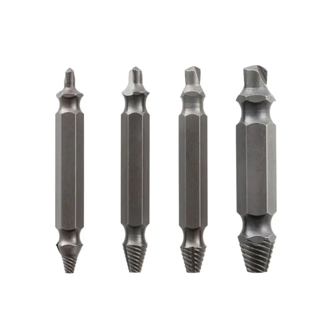 Innovagoods Brocas para Extraer Tornillos - Acero Templado Endurecido - 4 Piezas - Universal - Color Gris 1