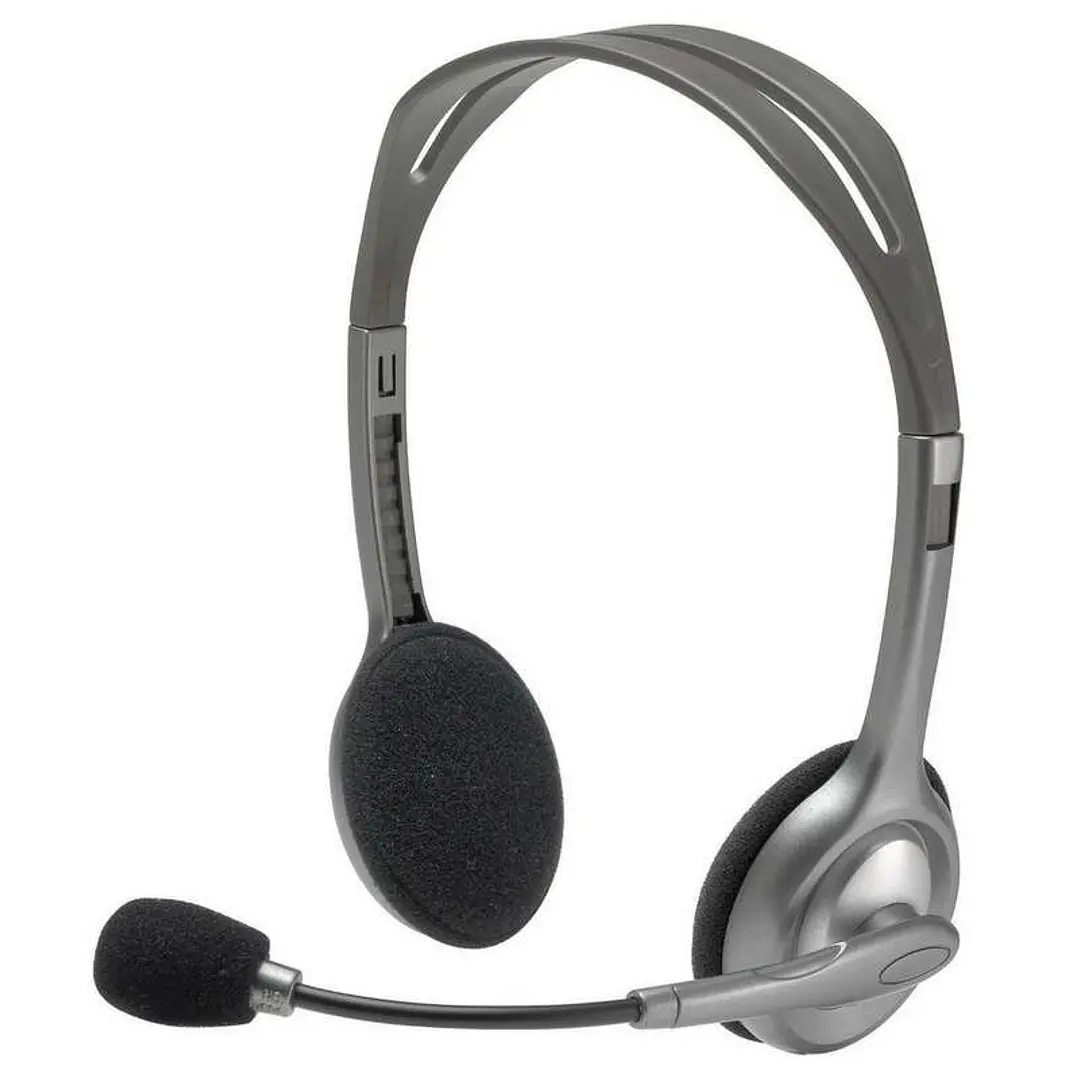 Logitech H110 Auriculares Estereo con Microfono Plegable - Diadema ajustable - Jack 3.5mm - Cable de 1.80m - Color Gris 1