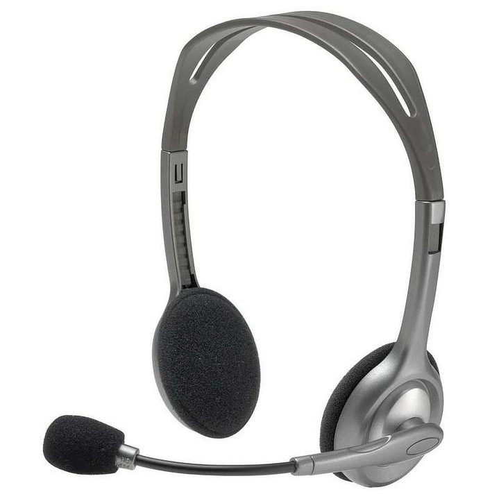 Logitech H110 Auriculares Estereo con Microfono Plegable - Diadema ajustable - Jack 3.5mm - Cable de 1.80m - Color Gris 1