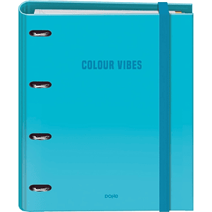 Dohe Colour Vibes Carpeta de 4 Anillas Mixtas de 35mm Recambio 100 Hojas Cuadricula 5mm - Formato A4 - Cierre con Goma - Incluye 4 Separadores y Sobre