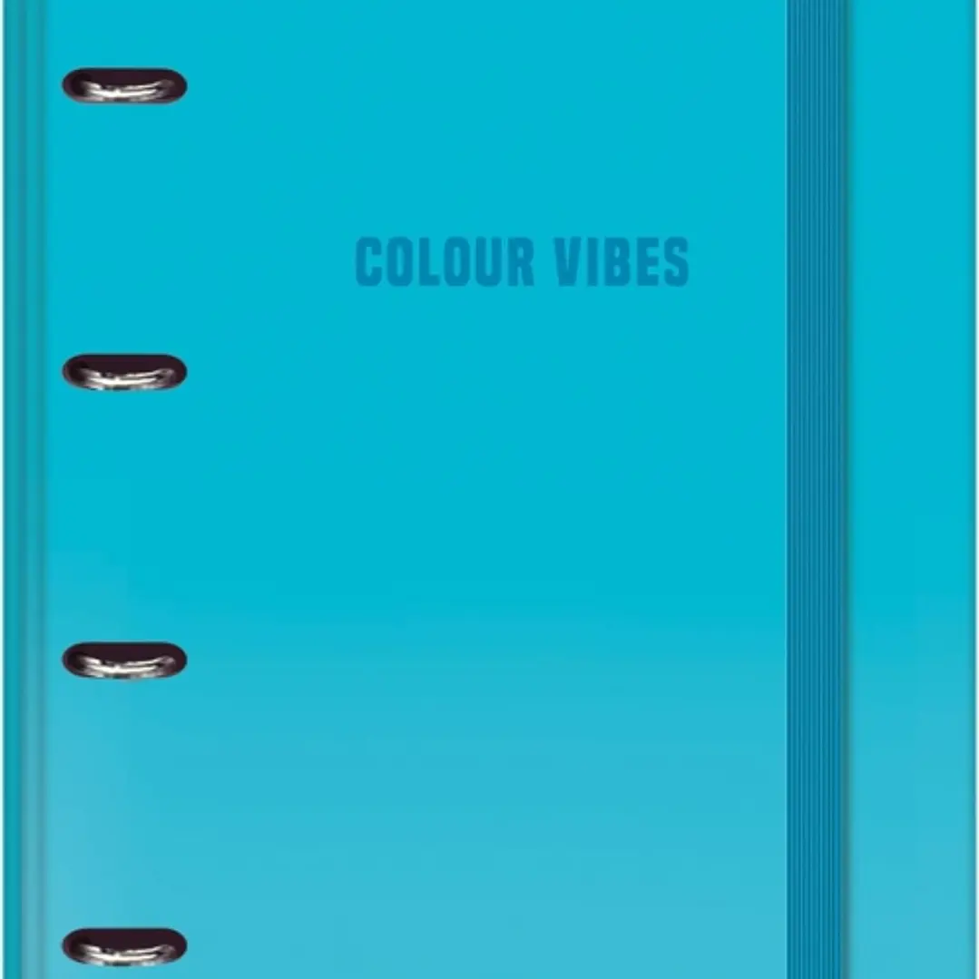 Dohe Colour Vibes Carpeta de 4 Anillas Mixtas de 35mm Recambio 100 Hojas Cuadricula 5mm - Formato A4 - Cierre con Goma - Incluye 4 Separadores y Sobre 1