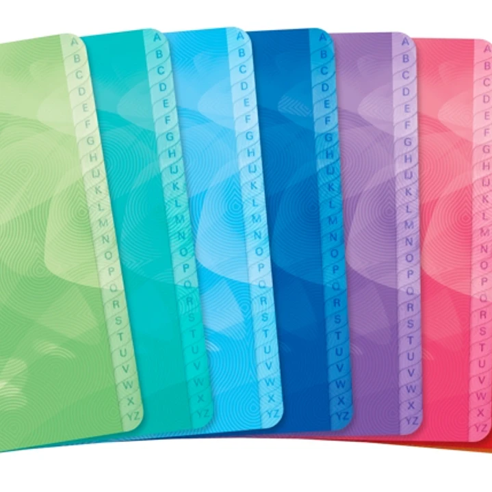 Oxford Lagoon Indice Alfabetico Espiral 50 Hojas Cuadricula 5x5 - Tamaño 11x17cm - Tapa de Plastico Resistente - Organiza tus Documentos Facilmente -  1