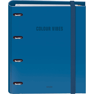 Dohe Colour Vibes Carpeta de 4 Anillas Mixtas de 35mm Recambio 100 Hojas Cuadricula 5mm - Formato A4 - Cierre con Goma - Incluye 4 Separadores y Sobre
