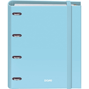 Dohe Serenity Carpeta de 4 Anillas Mixtas de 35mm Recambio 100 Hojas Cuadricula 5mm - Formato A4 - Cierre con Goma - Incluye 4 Separadores y Sobre de 