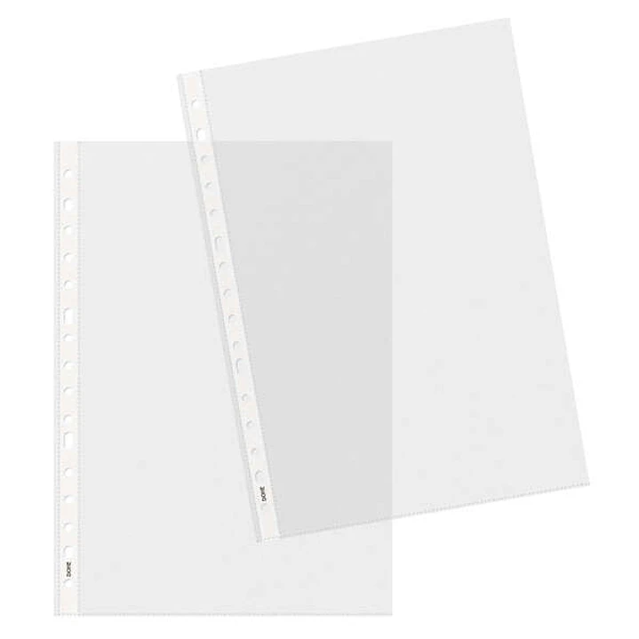 Dohe Basic Plus Pack de 100 Fundas Multitaladro Tamaño Folio 16 Taladros - Polipropileno Rugoso - Calidad Basica Plus 1