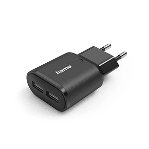 Hama Cargador de Pared - Potencia 12W - 2x USB-A - Color Negro