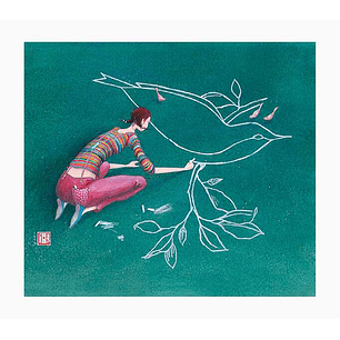 Pictura Gaëlle Boissonnard Tarjeta Doble - Acabado en Barniz de Relieve UV Grueso - Laminado Mate de Tacto Suave - 10.5x21cm - Papel con Certificacion