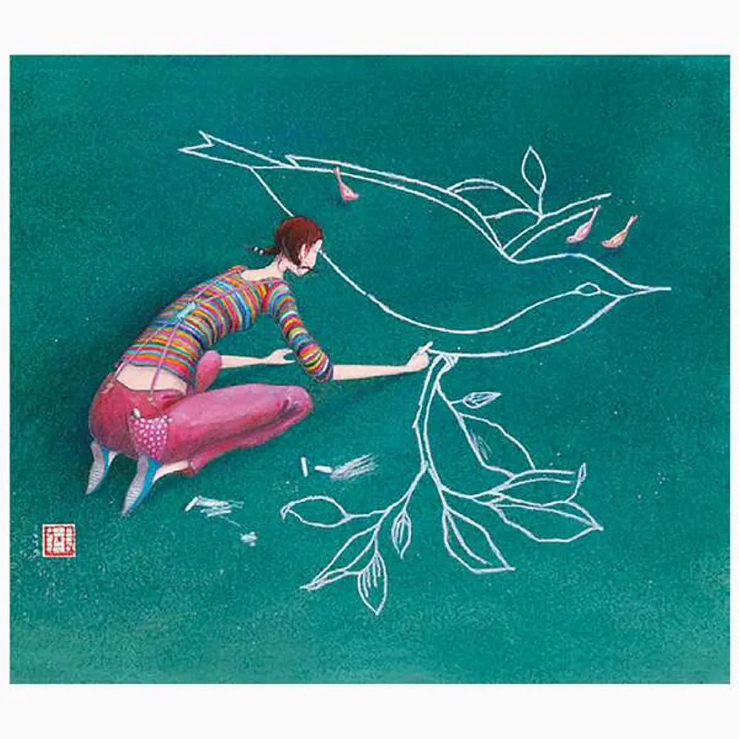 Pictura Gaëlle Boissonnard Tarjeta Doble - Acabado en Barniz de Relieve UV Grueso - Laminado Mate de Tacto Suave - 10.5x21cm - Papel con Certificacion 1