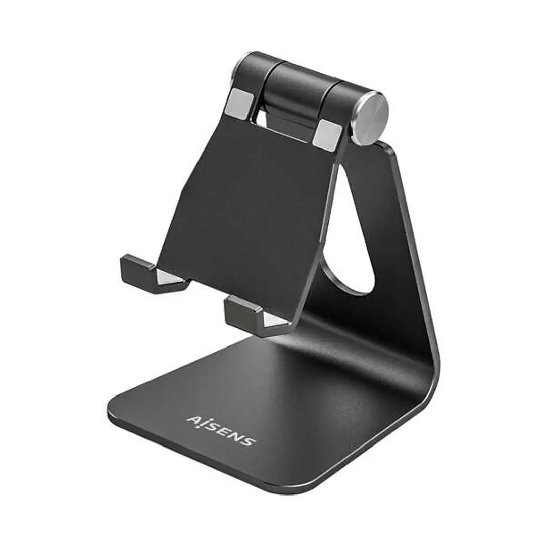 Aisens Soporte de Sobremesa Tamaño M Ajustable (1 Pivote) para Movil / Tablet - Color Negro 1