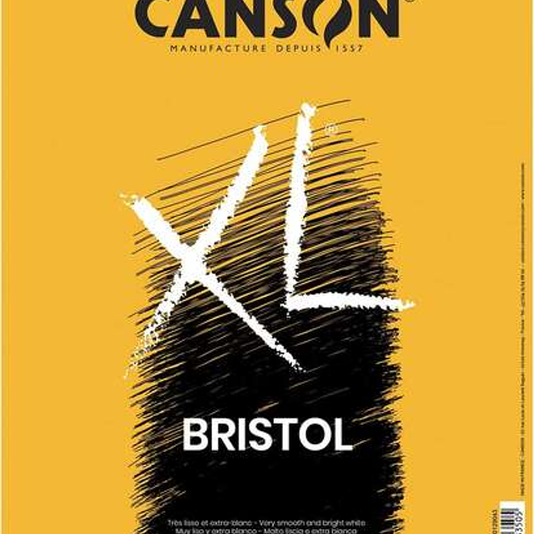 Canson Bloc XL Bristol Extraliso A4 de 50 Hojas 180gr - Acabado Satinado - Muy Resistente - Color Blanco 1