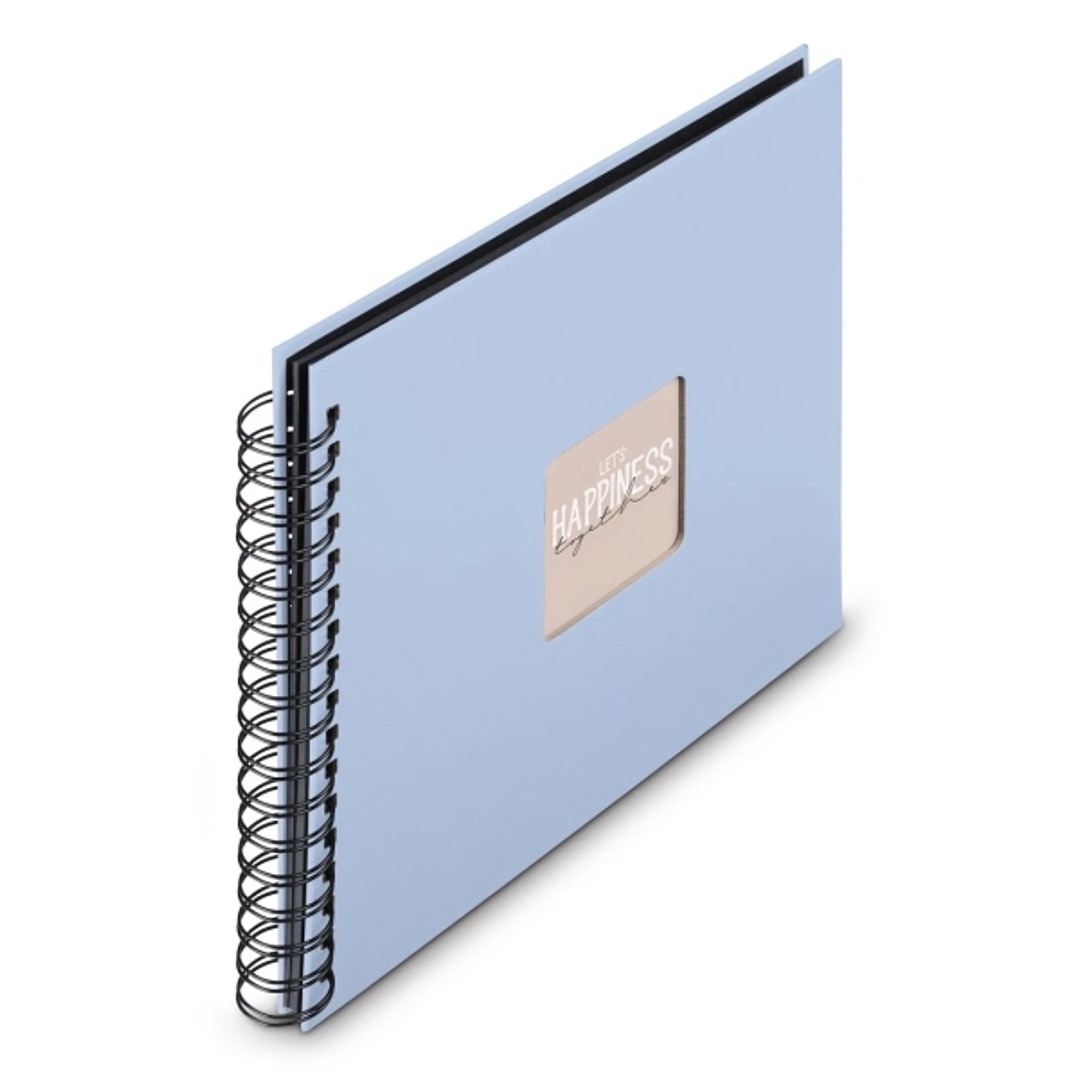 Hama Fine Art Album de Fotos con Espiral - 50 Paginas Negras - Tapa de Papel - 28x24cm - Color Azul 1