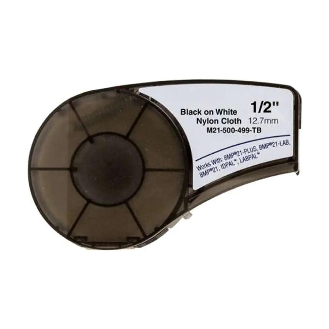 Brady M21-500-499-TB Cinta de Etiquetas Genericas de Nylon - Texto negro sobre fondo blanco - Ancho 12.7mm x 4.9 metros - 500 Etiquetas 1